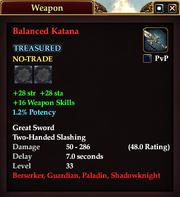 Balanced Katana