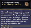 A crude gnoll scrawling