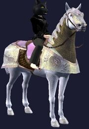 Pink-saddled Dervish Destrier horse