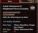 Astral Adornment of Heightened Power (Greater)