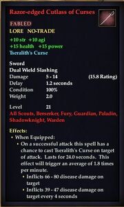Razor-edged Cutlass of Curses