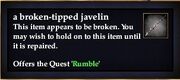 A broken-tipped javelin