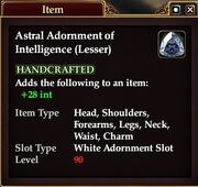 Astral Adornment of Intelligence (Lesser)