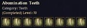 CQ teeth abomination Journal