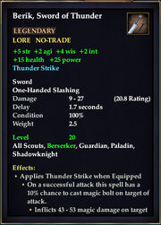 Berik, Sword of Thunder