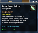 Focus: Lesser Critical Mitigation