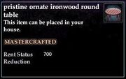 Ornate Ironwood Round Table