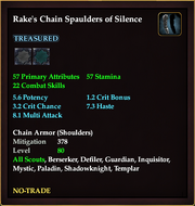Rake's Chain Spaulders of Silence