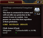 Ironforge ceremonial bargainer shirt