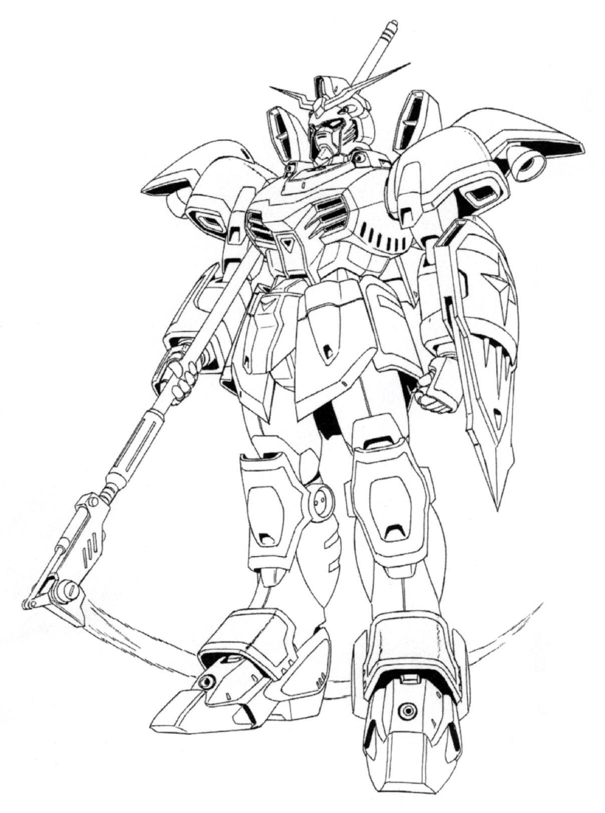 Zaku Lineart : Image xxxg d deathscythe front view lineart g the