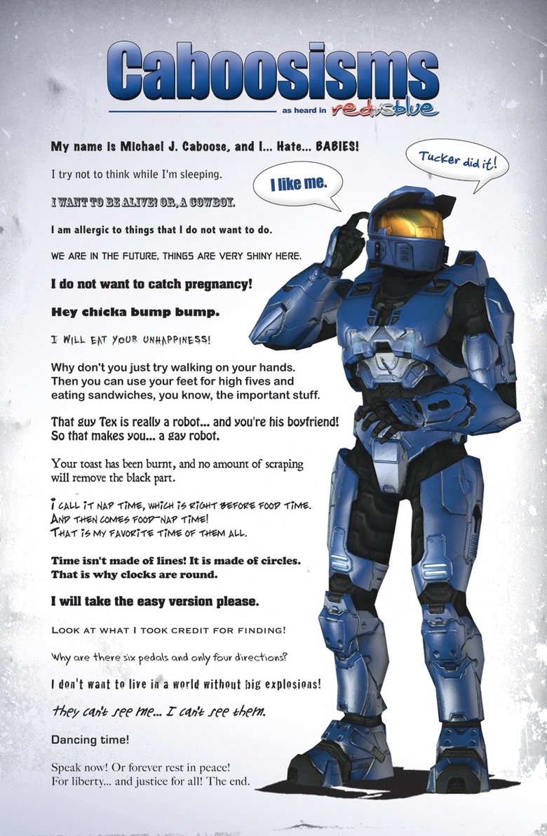 Image CABOOSISMS+Quotes+from+Michael+J+Caboose+from+Red+vs+Blue