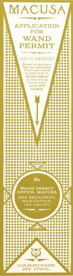 MACUSA Application for Wand Permit envelope | Harry Potter Wiki ...