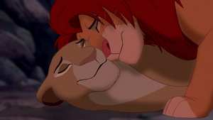 Sarabi and Simba Nuzzle