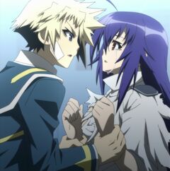 Zenkichi takes Medaka II's hands