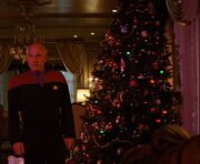 Picard with Christmas tree