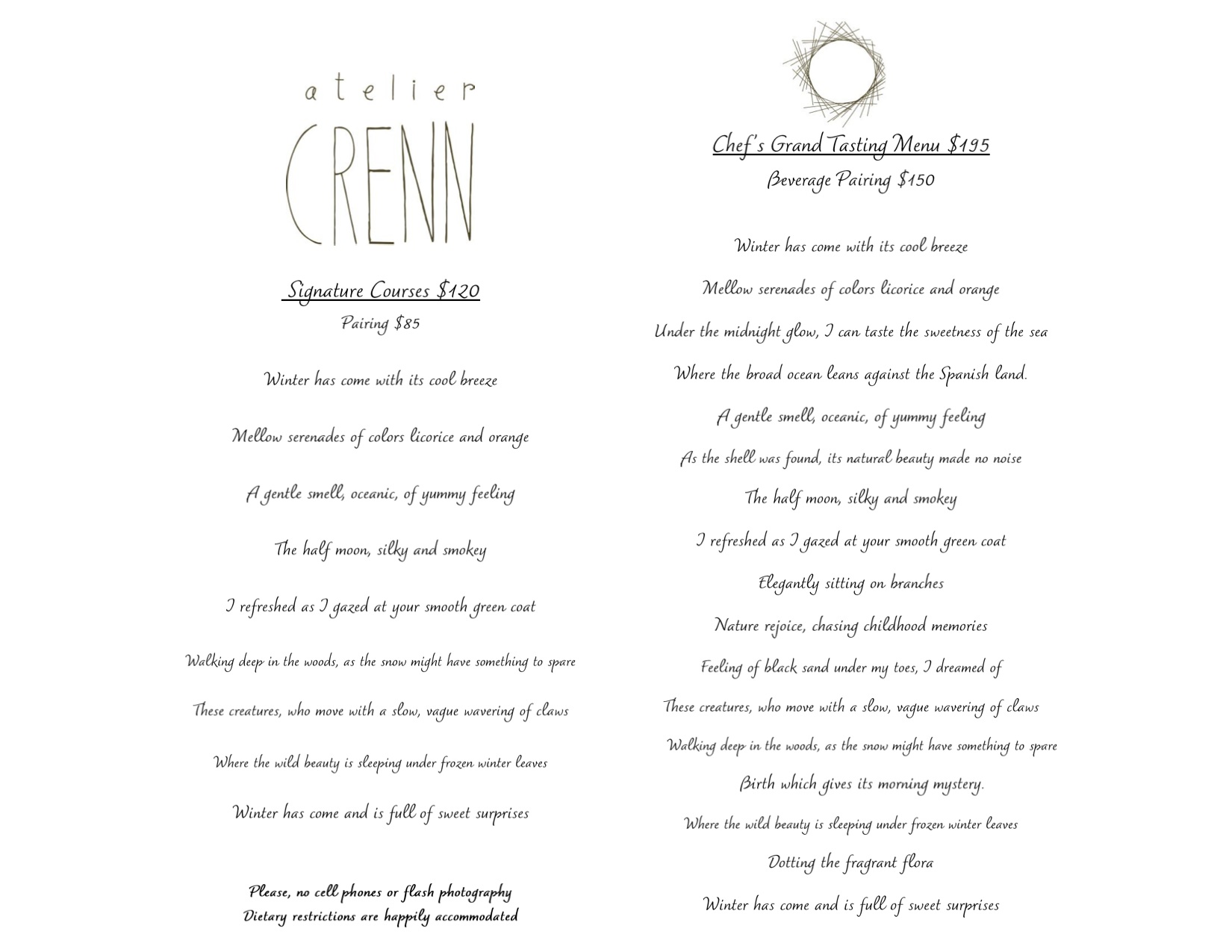 Atelier Crenn MichelinStarred Restaurant Wiki FANDOM powered by Wikia