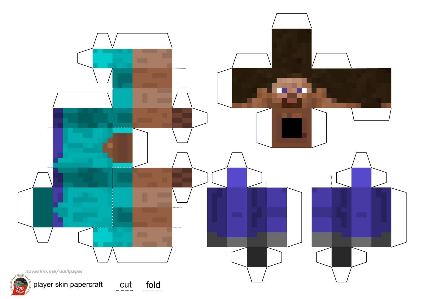 Figura de papel de Steve de Minecraft | Manualidades de Papel