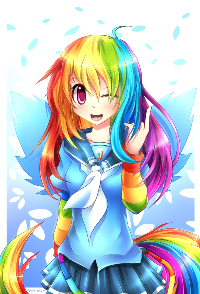 Image - FANMADE Mlp gakusei rainbow dash by fenrixion.png ...