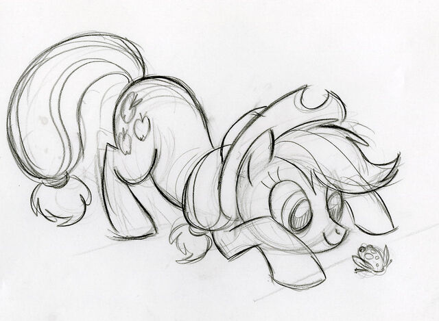 File:Applejack with Frog Sketch.jpg