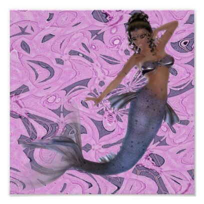 African american mermaid on fractal print poster-ra57839af58944455ac3da7a300aa471c wad 8byvr 512