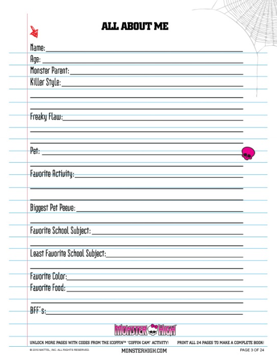 Printables Monster High Worksheets make a monster high album activity book wiki 03