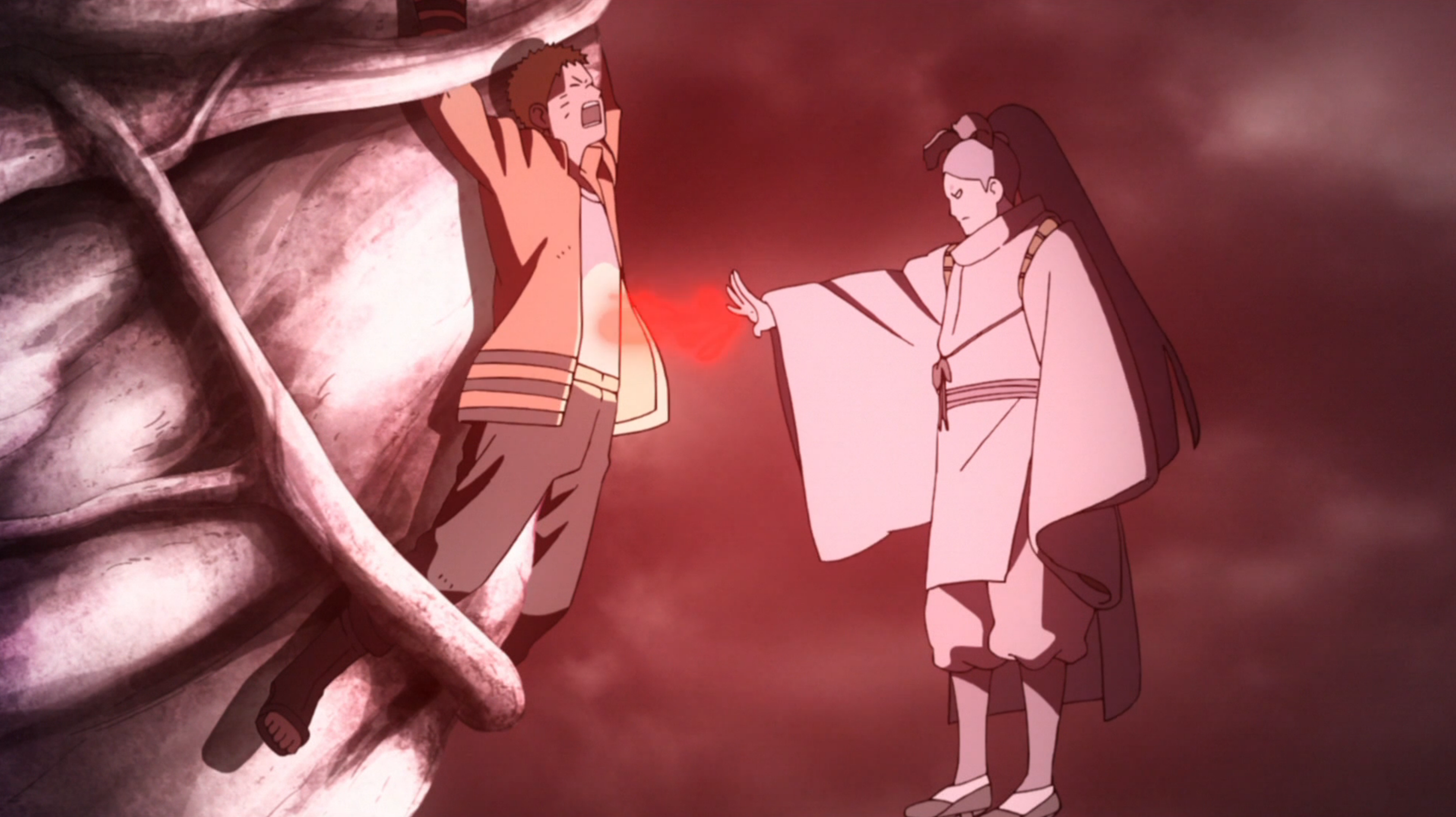 Image result for momoshiki stealing Naruto's chakra.