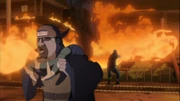 Inabi e o shinobi da pedra reencarnado incinerando a Vila Tonika.png