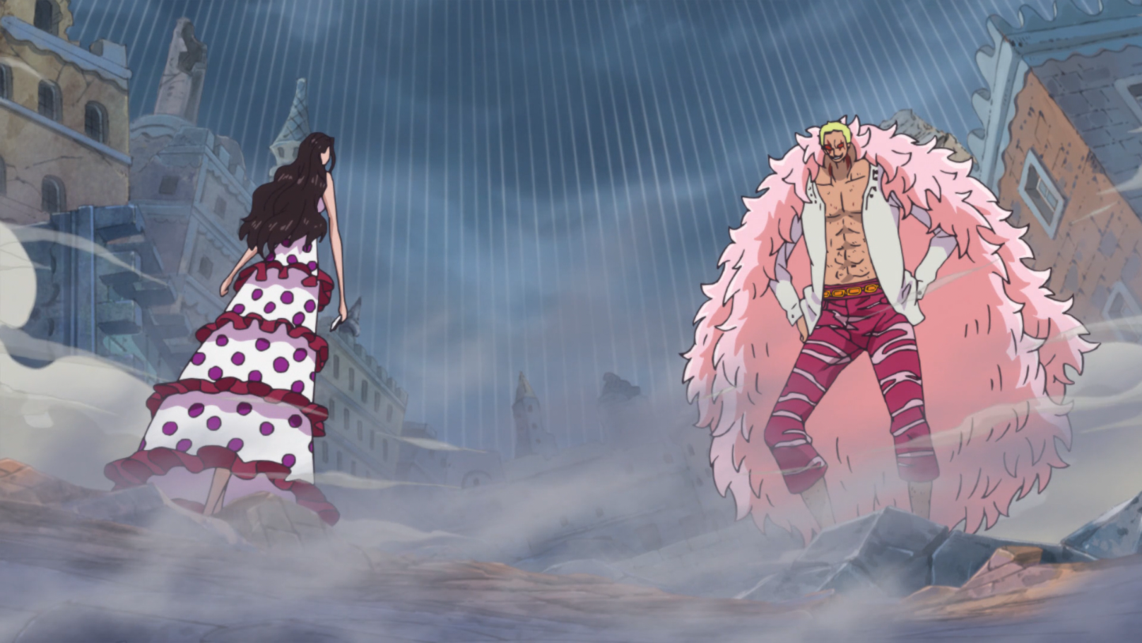 Image Viola Confronts Doflamingo.png One Piece Wiki FANDOM