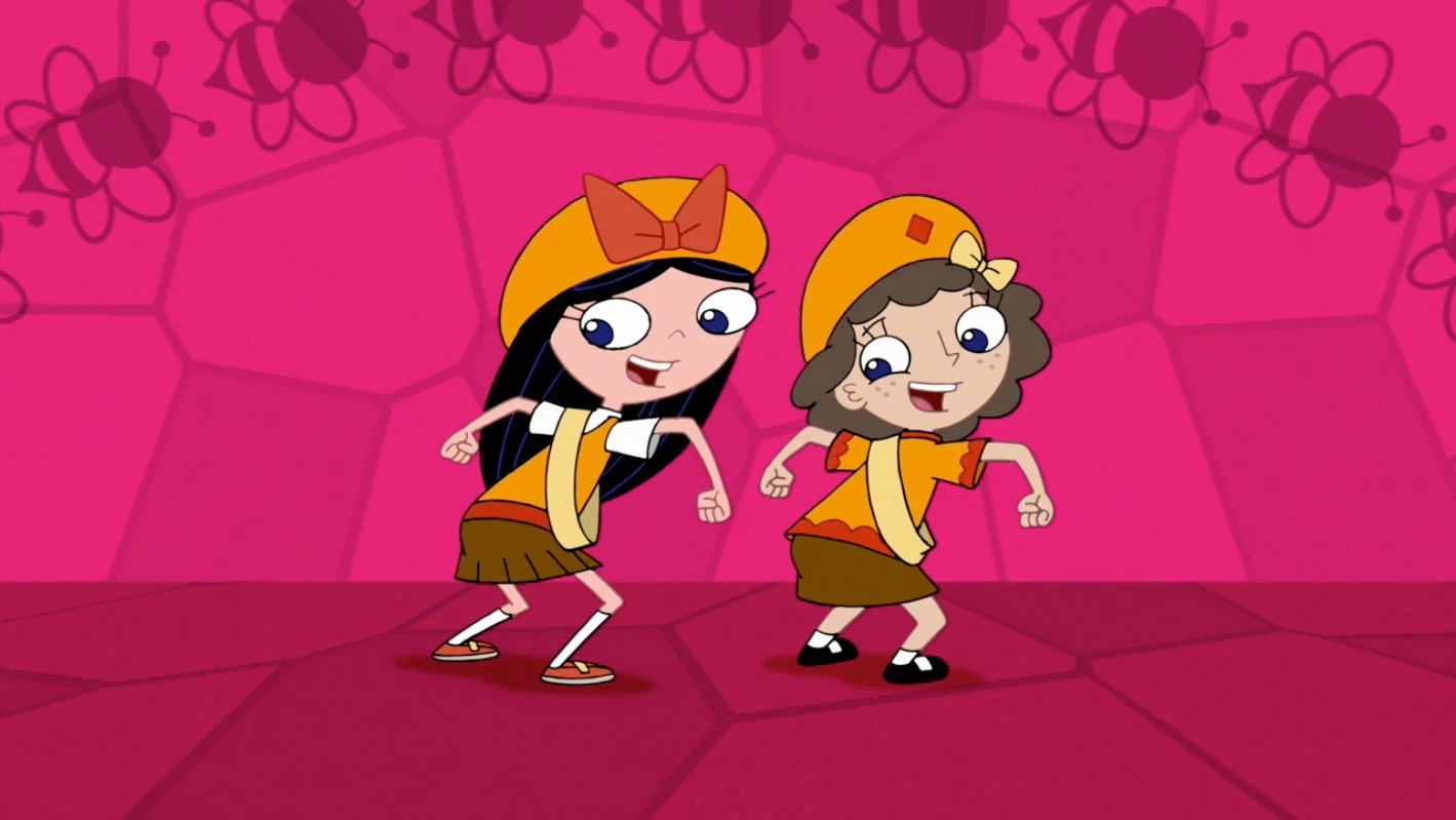 Image Isabella and Milly doing the Waggle Dance.JPG Phineas and
