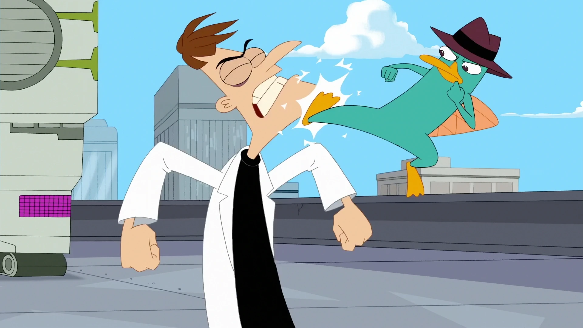 Image 326a Perry Hits Doof.jpg Phineas and Ferb Wiki FANDOM
