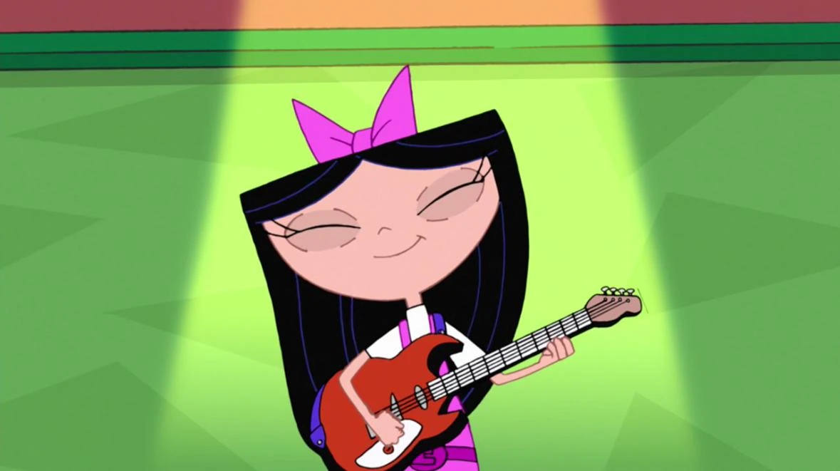 Image Isabella playing guitar at the Aglet Aid concert.jpg Phineas