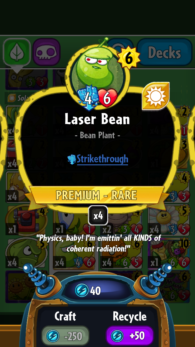 Laser Bean (Plants vs. Zombies Heroes) Plants vs. Zombies Wiki