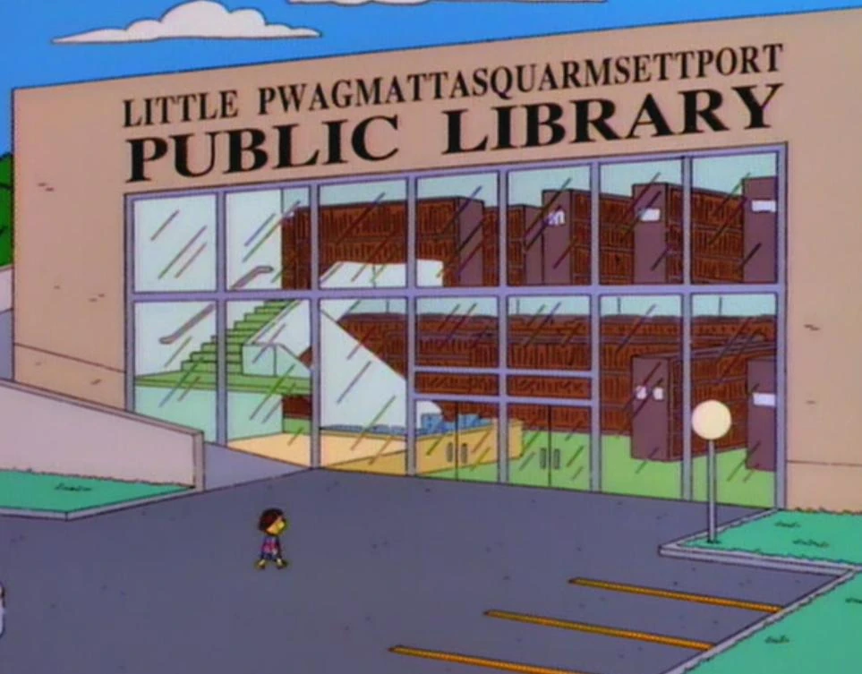Little Pwagmattasquarmsettport Public Library Simpsons Wiki Fandom