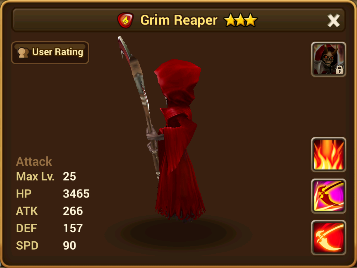 summoners war dark grim reaper food