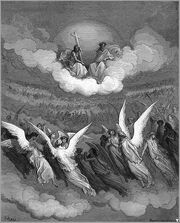 Dios y los ángeles del cielo