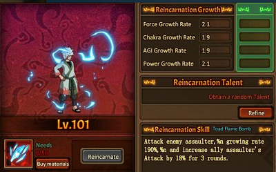 Reincarnation Stats | Unlimited Ninja Wiki | Fandom powered by Wikia