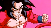 SSJ4 Goku recovering from Baby's Ki Blast