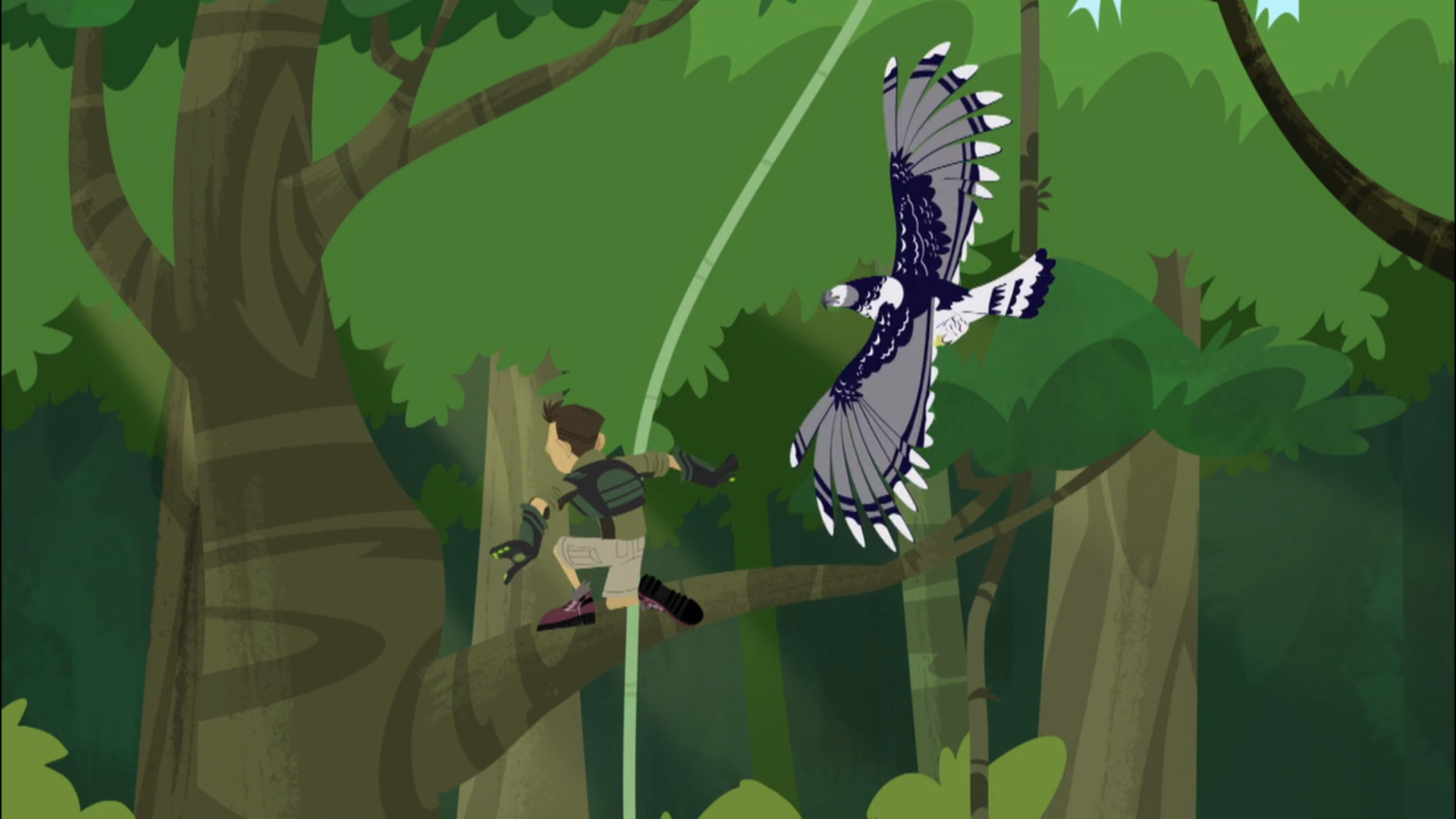Image - Chris and Harpy Eagle Action.png | Wild Kratts Wiki | Fandom