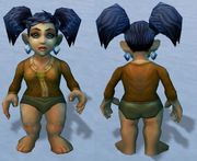 Brown Linen Shirt, Snow Background, Gnome Female