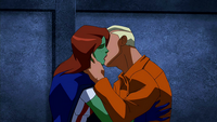 Superboy and Miss Martian kiss