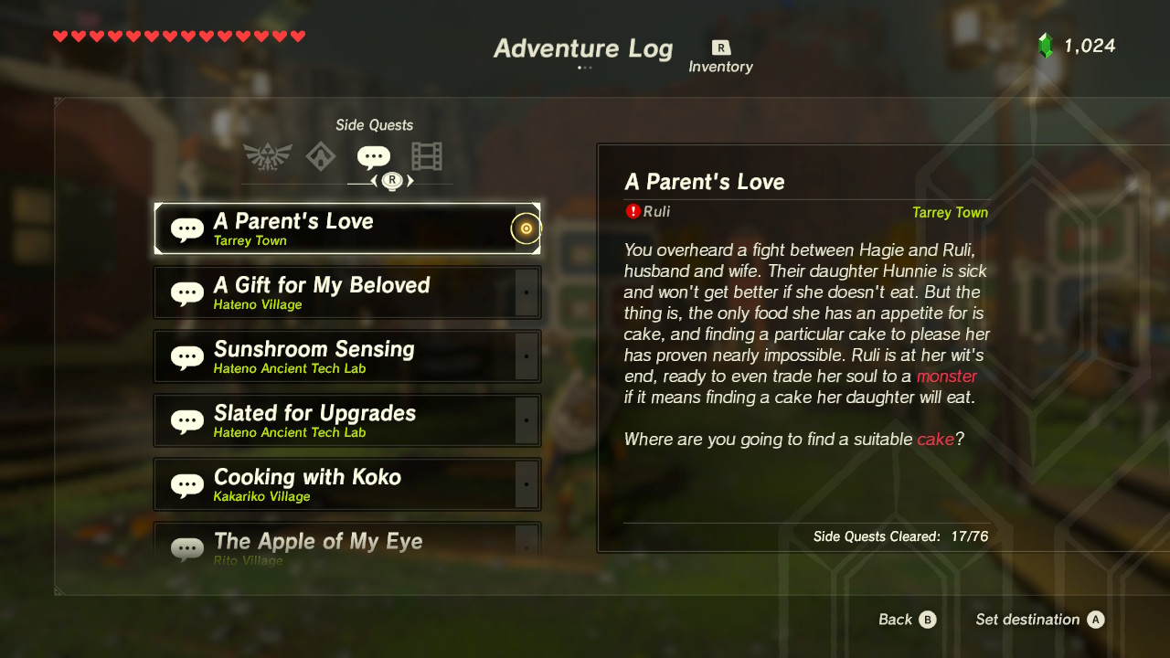 CategoryThe Legend of Zelda Breath of the Wild quests Zeldapedia