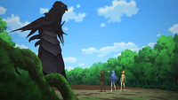 Girls facing the monster