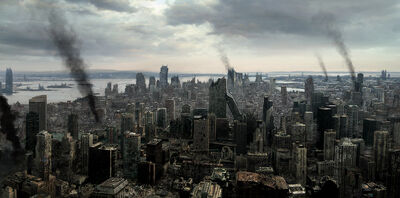Destroyed city