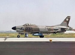 German F-86K JG 74 on runway 1965