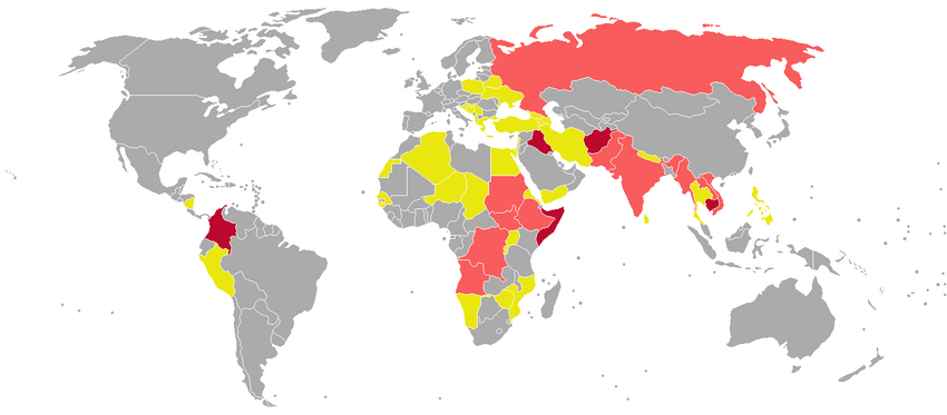 Land mine casualties and fatalities