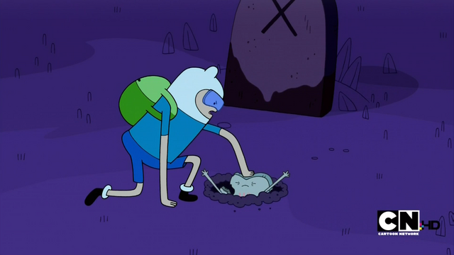 File:S1e1 finn pushing zombie into hole.png