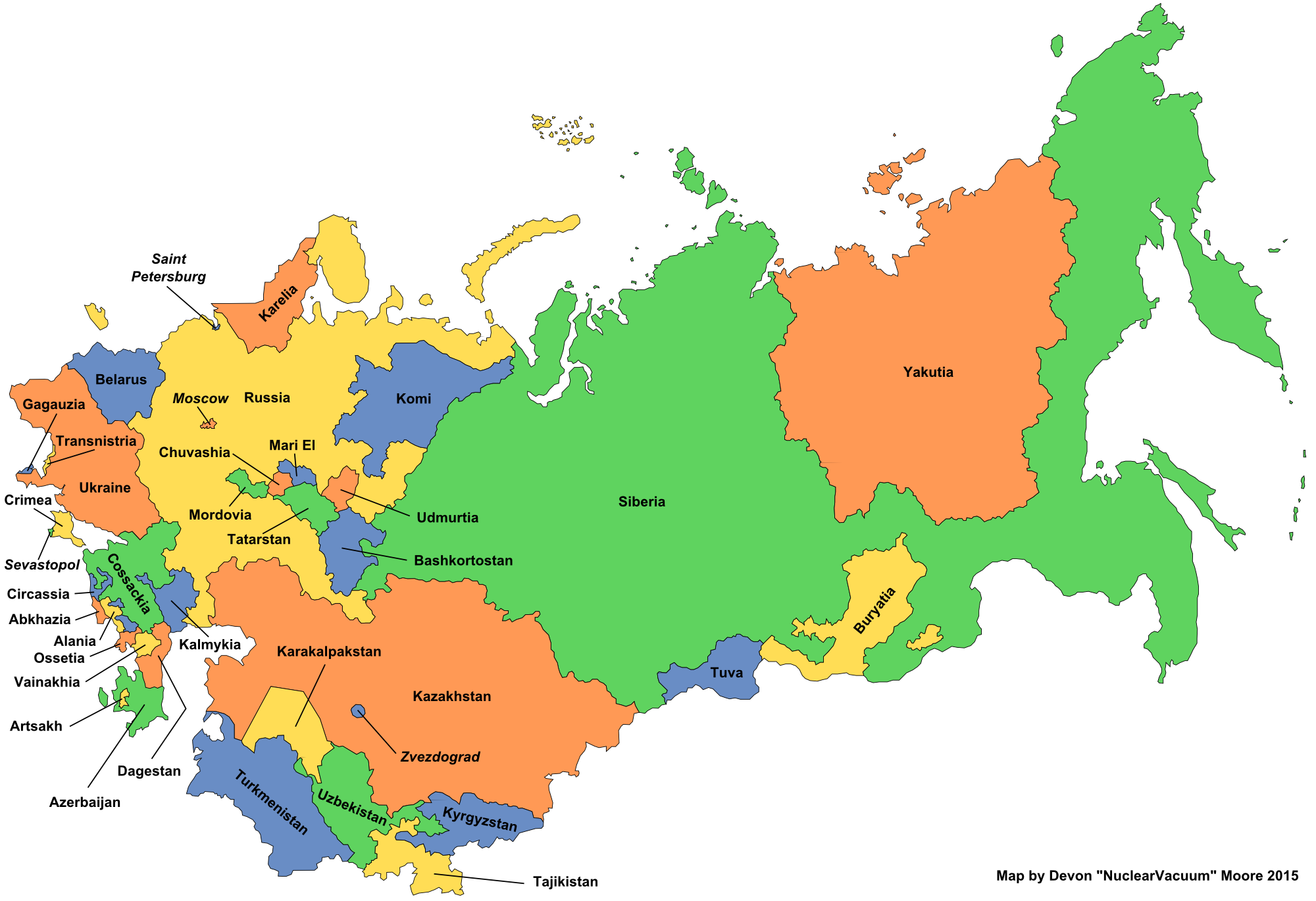 Карта с республиками ссср