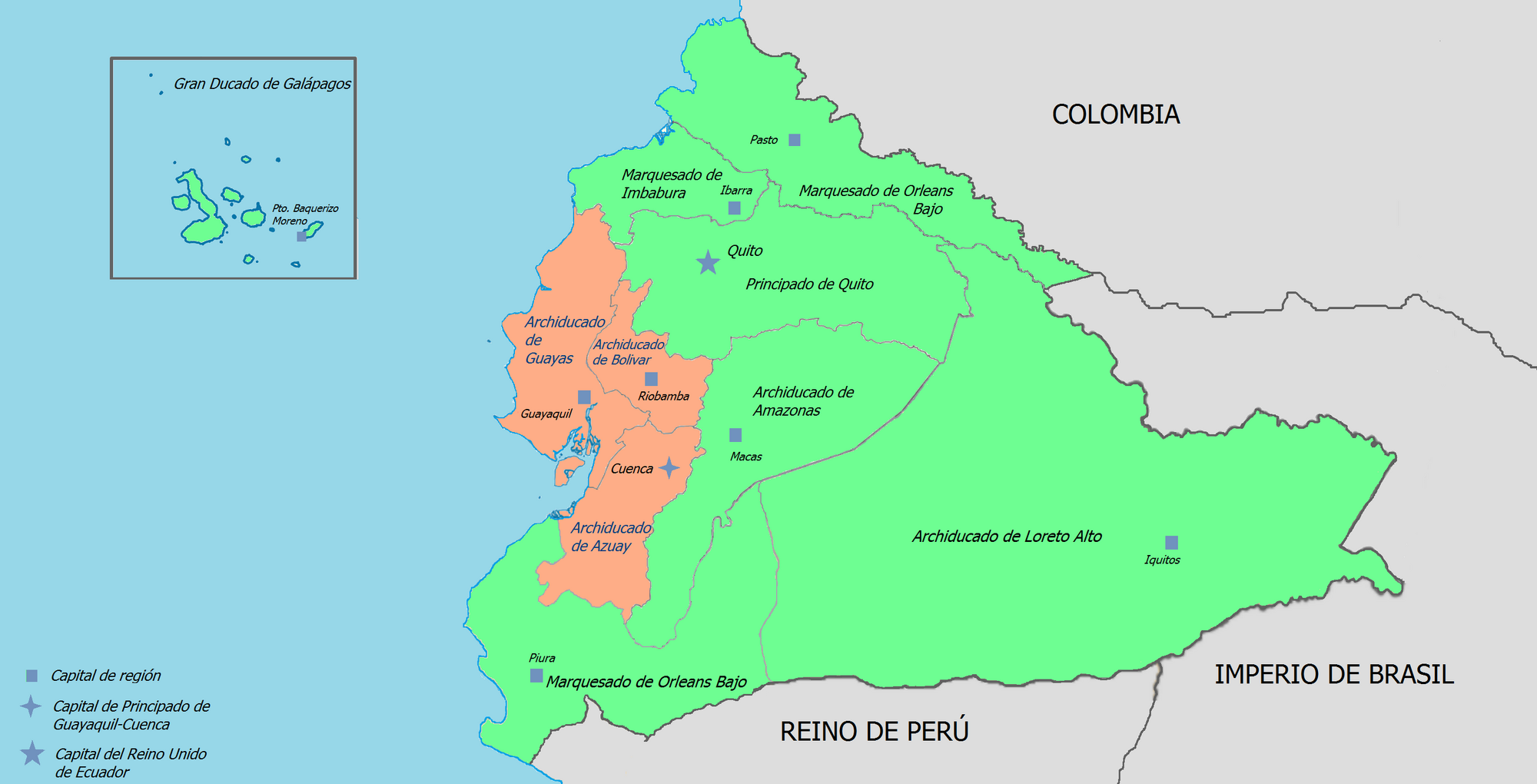 División Territorial del Reino Unido del Ecuador y ...