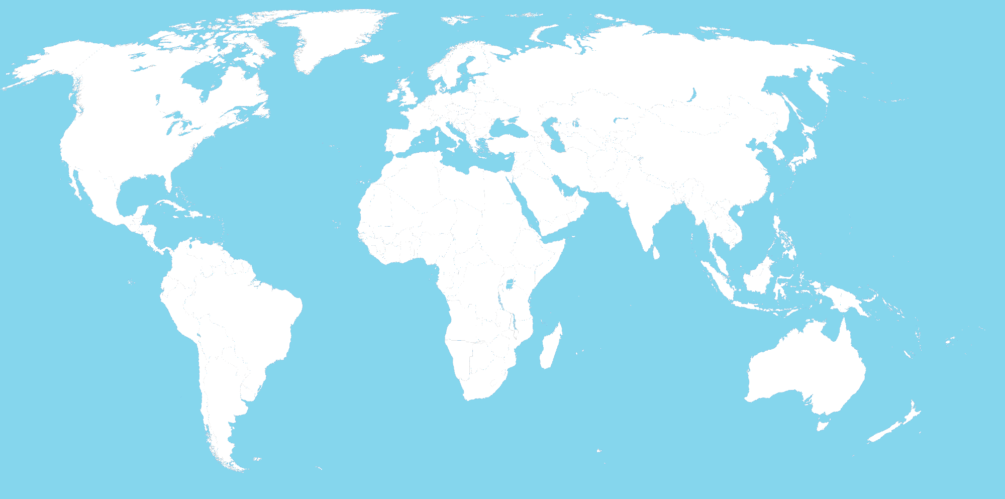 Image large blank world map with oceans in blue png alternative