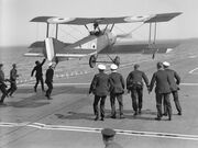 Sopwith Pup landing on board ship